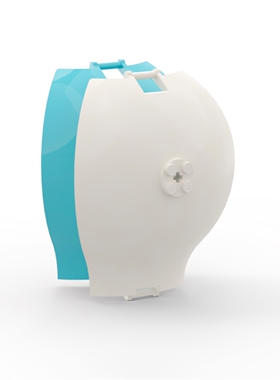 乐高LEGO 65783 10x4x13 面板弯曲锥形 两端带柄 白色 中湖蓝色