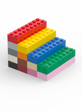 乐高LEGO 3007 93888 2x8基础砖 黑白米深灰 浅灰 红棕 红色 深蓝