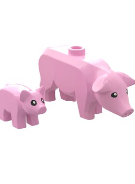 乐高LEGO动物粉色小猪乐高