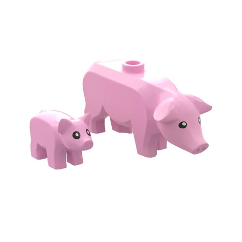 乐高LEGO动物粉色小猪乐高