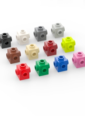 乐高LEGO 4733 1x1 四侧带转接凸点砖 黑色白色深灰浅灰浅绿米