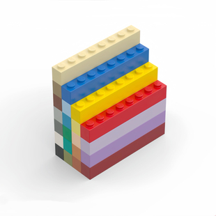 黑白深灰浅灰红黄蓝水绿米棕 1x8基础砖 LEGO乐高 3008