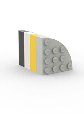 LEGO乐高 浅灰色 2577 4×4 弧形圆角砖1/4弧形砖