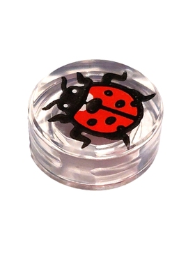 乐高 LEGO 透明白色 98138pb447 6481607 1x1光面片 七星瓢虫印刷