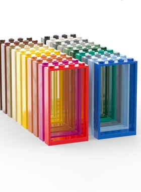 乐高LEGO 60596 1x4x6 门框 黑白灰棕米红黄蓝绿沙绿深绿中肉