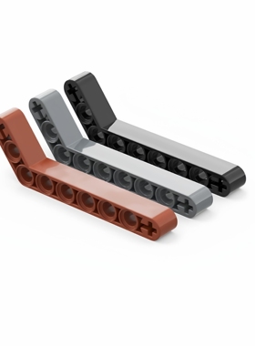 乐高LEGO 32271 1X9(3X7)带孔弯臂 黑色6276835 深灰色 红棕色