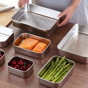 日本EAYU食品级304不锈钢备菜盘配菜备餐盒家用露营野餐烧烤餐具