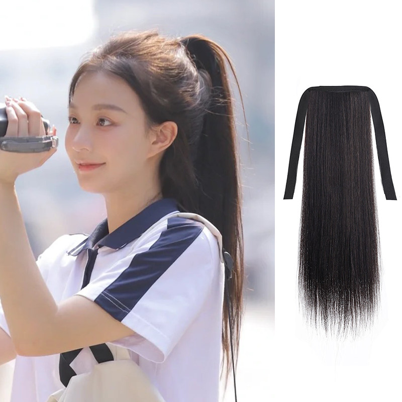 假发马尾女抓夹超长气质自然逼真网红辫子长发超轻高马尾长直发