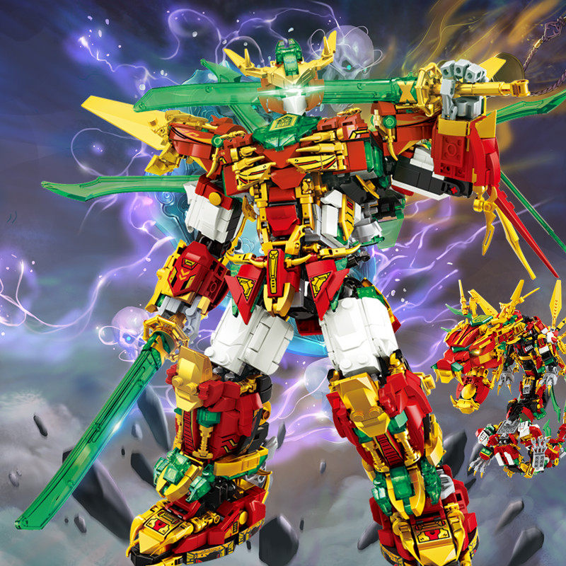 幻影忍者烈焰神龙泰坦机甲人仔拼装积木男孩子玩具神龙高难度模型