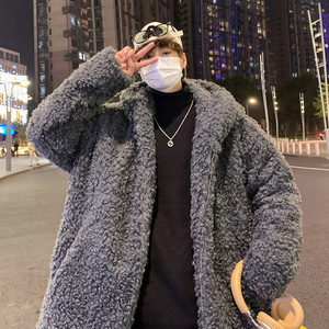 DY20特批P120 现货 重磅加绒加厚毛绒外套潮男毛毛棉服羊羔绒衣服图片