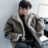MY206P150 网图男装冬季美式加绒加厚夹棉仿麂皮绒机车皮衣外套,男装皮衣,星座1115（原A403）,四季星座
