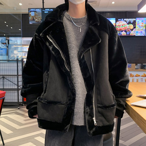 DY01P140 大货男女同款仿皮草外套小兔绒棉服帅气毛绒保暖棉衣图片