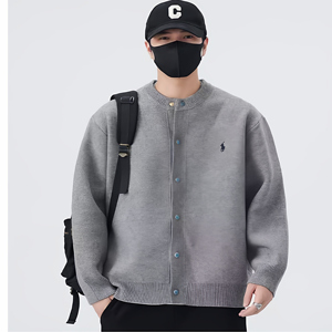 M881P60 绿松石毛衣小马标开衫外套棒球服男针织开衫夹克男秋装，男装针织衫/毛衣，星座1115（原A403）