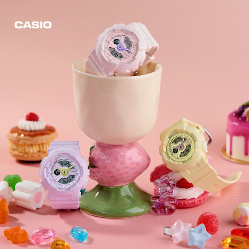 卡西欧多彩柔色甜酷手表