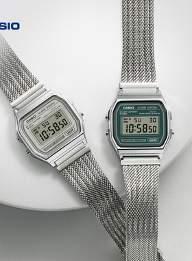 卡西欧官方旗舰店A158WEM/AQ-230EM复古摩登简约小方块手表男女