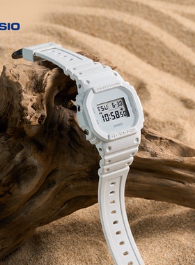 卡西欧官方旗舰店DW-5600WW小方块白表防震运动手表男女G-SHOCK