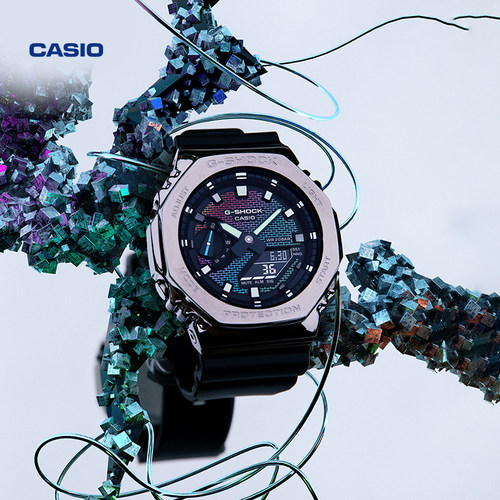 casio彩虹砖墙运动手表