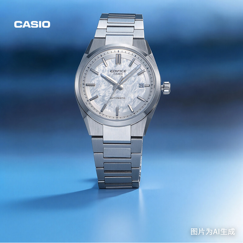 卡西欧官方旗舰店EFK-110D商务通勤三针透底机械手表男EDIFICE