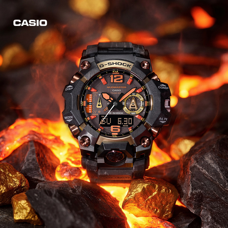 卡西欧官方旗舰店GWG-B1000MG熔岩黄金大泥王户外手表防水G-SHOCK