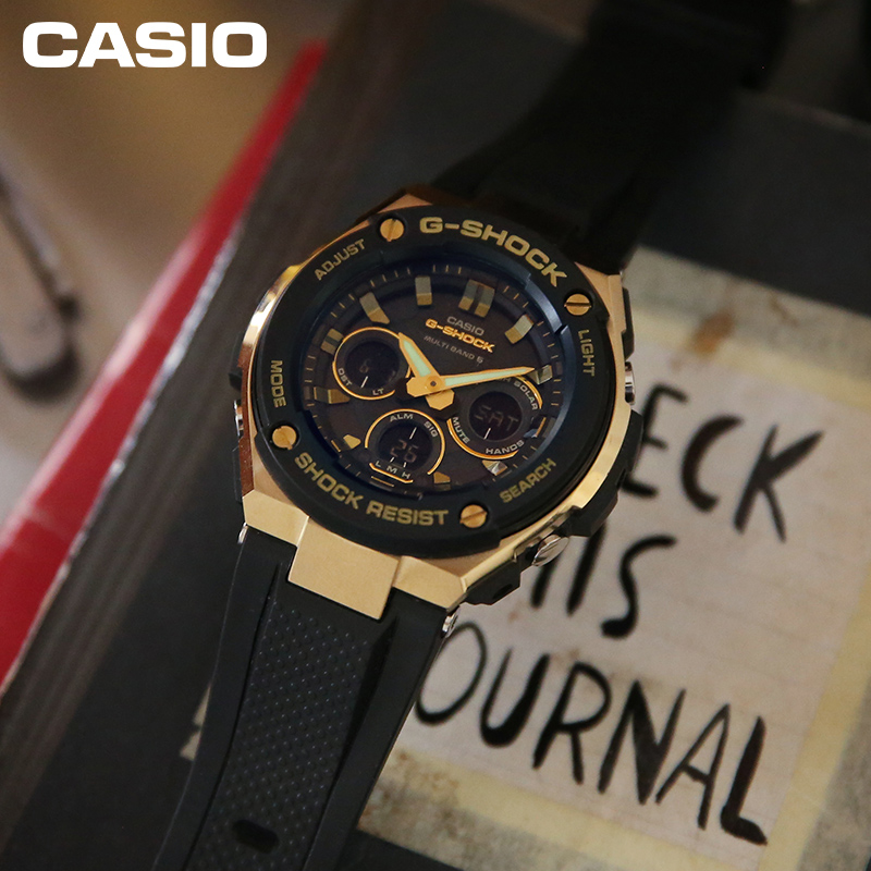 casio旗艦店GST-W300G運動男士手表G-STEEL卡西歐官網G-SHOCK正品