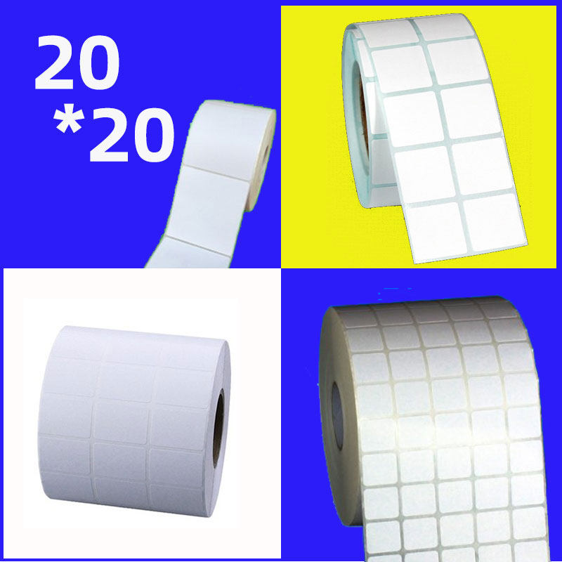 宽度20*20mm标签纸热敏纸铜版纸 2*2cm哑银不干胶 20x20条码标贴正方形防水撕不烂打印机贴纸可手写2020_虎窝淘