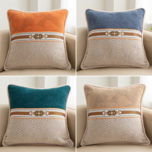 雪尼尔客厅沙发抱枕床头靠背垫汽车腰枕酒店民宿靠垫抱枕套不含芯