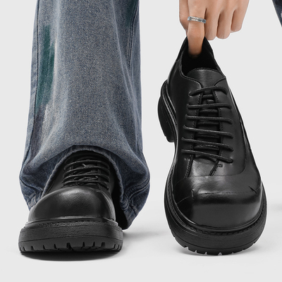 德比鞋男款秋冬新款厚底增高皮鞋