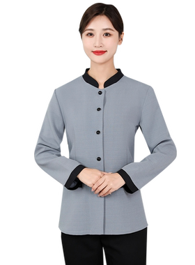 保洁工作服长袖单层加棉清洁员服