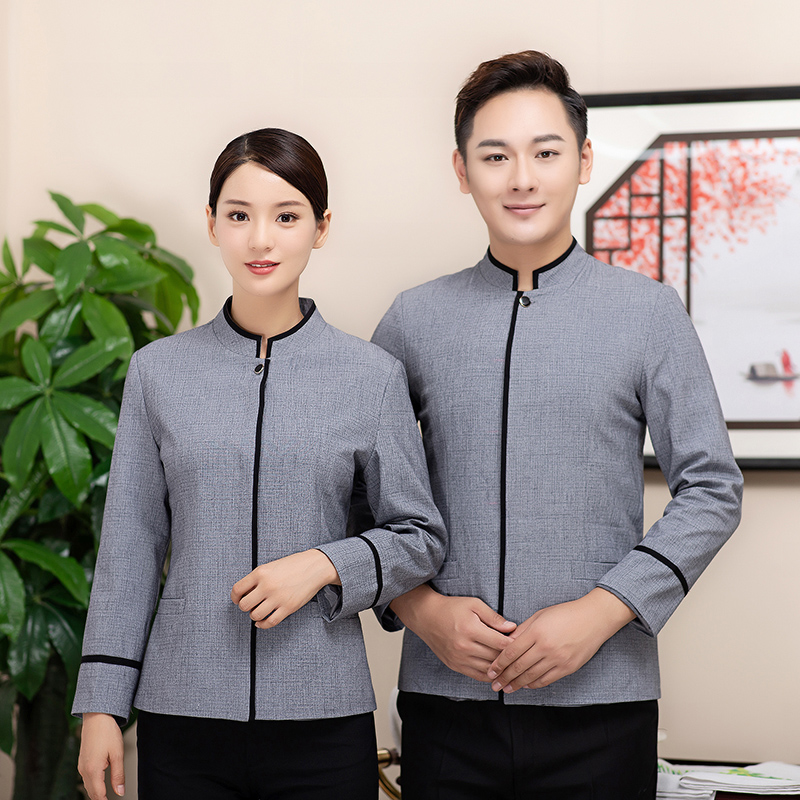保洁服长袖秋冬双层加厚棉酒店客房清洁物业制服保洁员工作服宾馆