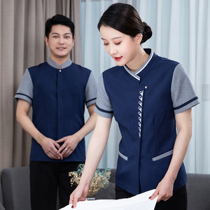 酒店会所客房保洁员工作服PA半袖夏装物业后勤清洁工商场学校医院