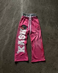 Cross-Border Autumn New Trendy Fake Two-Piece Wide-Leg Pants Printed Series Youth Couple Round Neck T-Shirt
