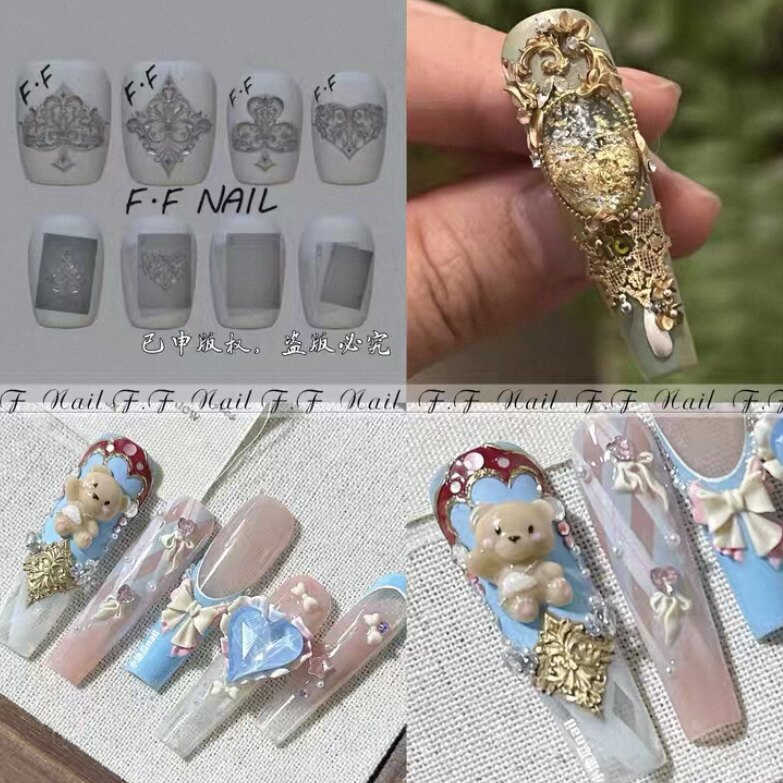 【美甲模具】枫枫模具魔法典籍扑克牌宫灯新中式国风灯笼雕花模具