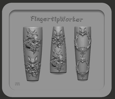 【美甲模具】FingertipWorker原创设计小众玫瑰妩媚狐狸花环