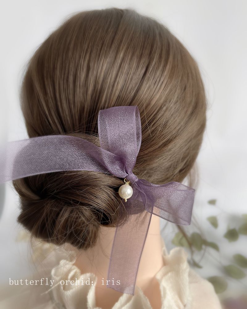 仙女紫色金属簪子日韩风简约发饰