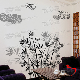 竹林禪韻 貼紙 壁貼 客廳背景 墻貼 書房裝 B011 飾貼紙 傳統(tǒng)紋樣