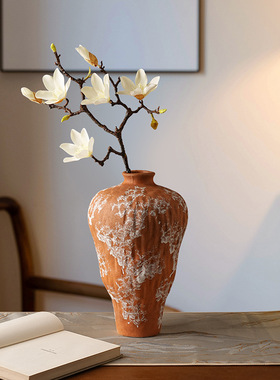 艺术轻奢复古侘寂风花瓶高级感家居客厅电视柜民宿装饰花器摆件