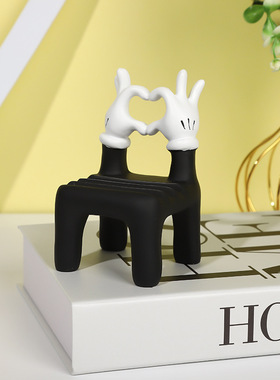 新款卡通米奇爱心椅子创意手机平板支架ins风个性桌面小摆件装饰