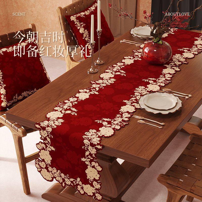 中式喜字结婚桌旗柜旗轻奢高端红色婚礼婚庆餐桌茶几桌布防水防油,居家布艺,椅套/椅垫,淘宝优惠券,粉丝福利购,淘宝优惠卷