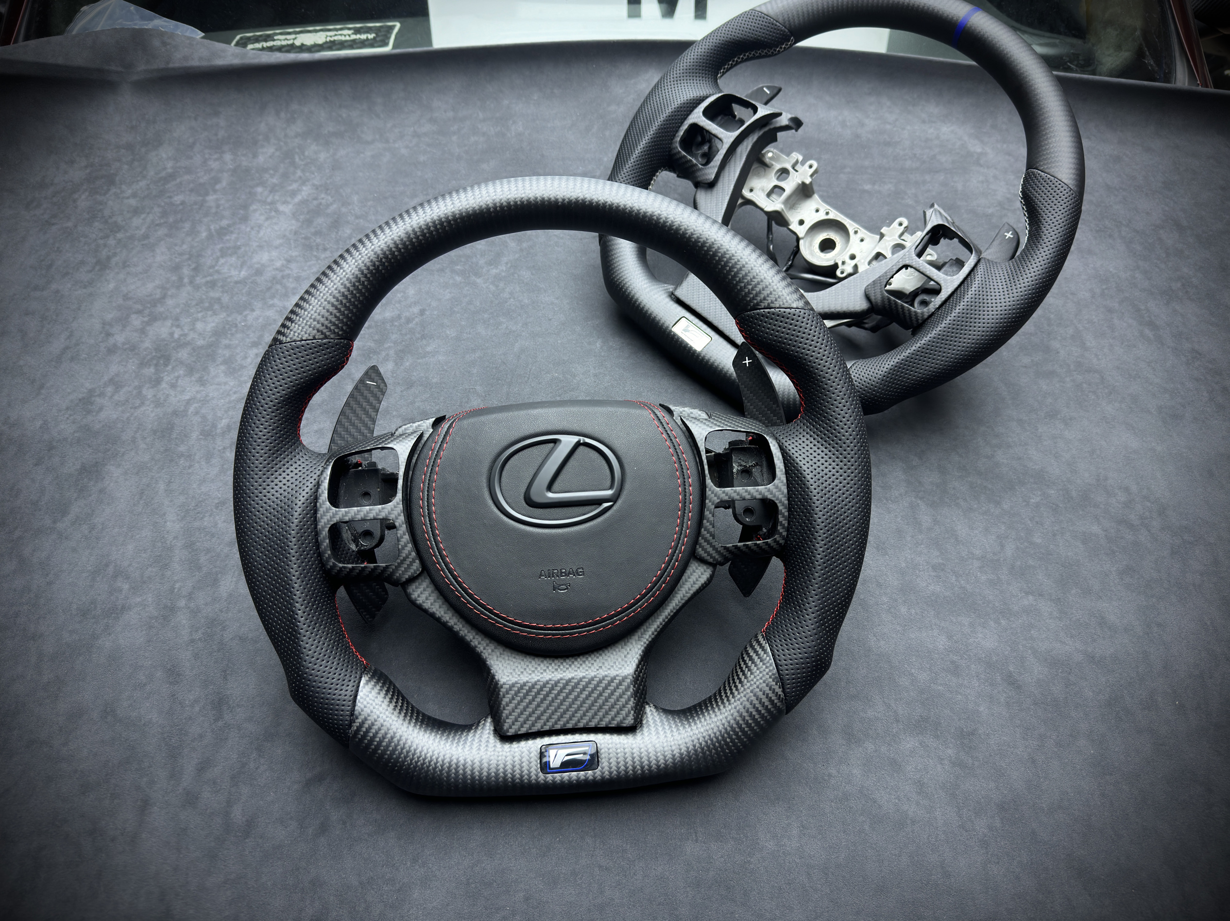 X.T车改雷克萨斯IS雷克萨斯RC哑光碳纤维方向盘