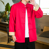 新中式秋季复古立领刺绣民族服装盘扣夹克唐装大码外套JK30-P110，男装夹克，星座301D-2(原钱塘4011)