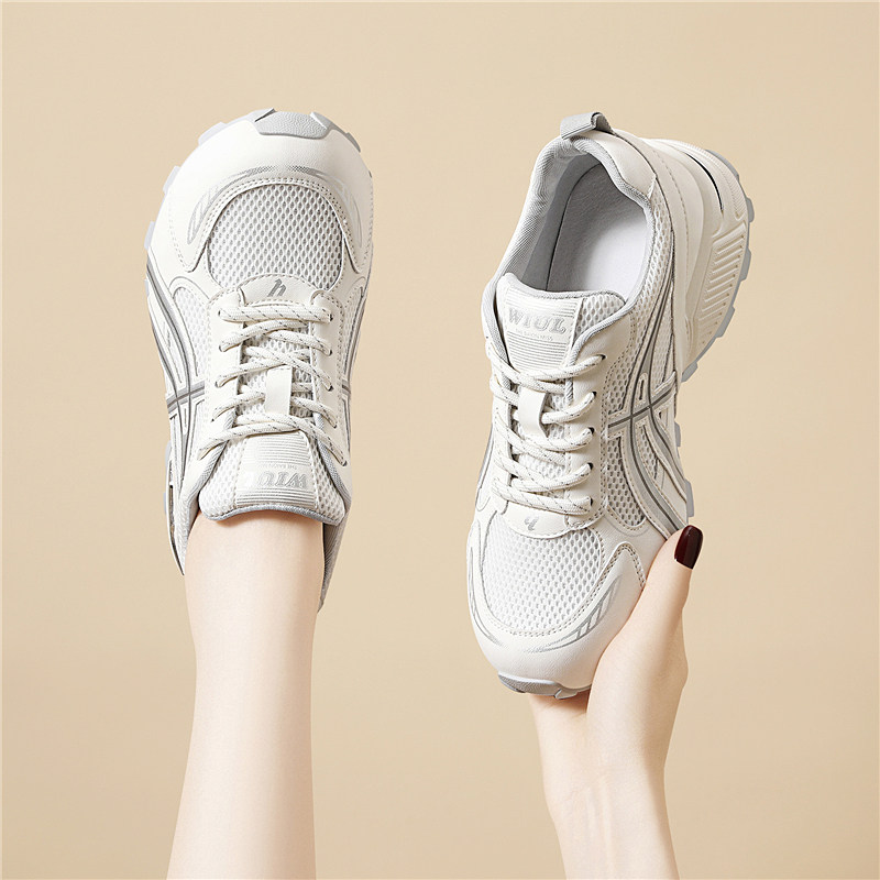 厚底增高小个子老爹鞋女2025新款春秋季小白鞋软底轻便休闲运动鞋