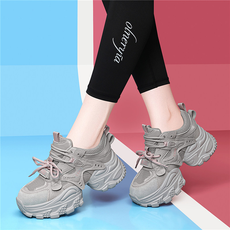 厚底增高小个子老爹鞋女2025新款秋季百搭软底轻便休闲运动跑步鞋