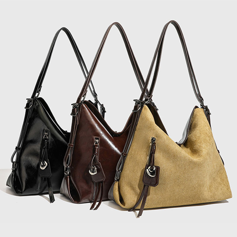 新款女包真皮麂皮托特包女大容量上班族通勤高级感旅游轻便双肩包