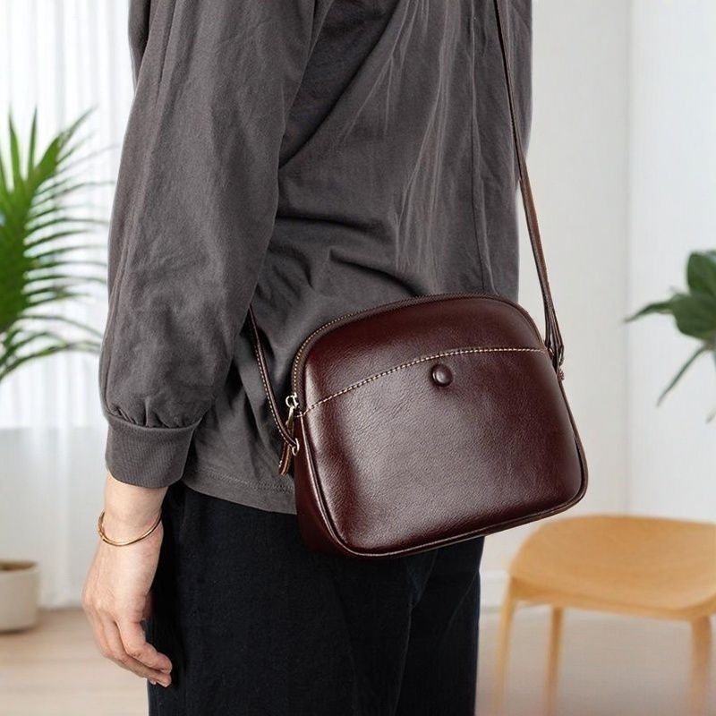 Aman真皮女包2026新款复古简约贝壳包百搭高级感单肩斜挎包,箱包皮具/热销女包/男包,通用款女包,淘宝优惠券,粉丝福利购,淘宝优惠卷