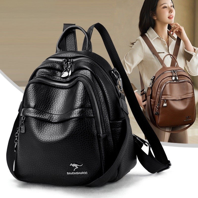 新款女包双肩包女时尚百搭中年妈妈包轻便旅游大容量户外背包