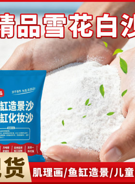 天然白石英砂纯白细沙鱼缸装饰造景底砂化妆沙鱼缸专用沙白色沙子