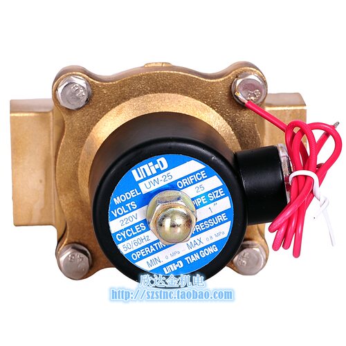 UNI-D电磁阀UW-25气阀TIAN GONG水阀AC220V代替2W250-25 1寸DC24V