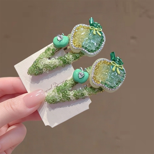 可爱趣味水果发夹少女个性创意苹果发卡侧边刘海夹碎发掰掰夹头饰