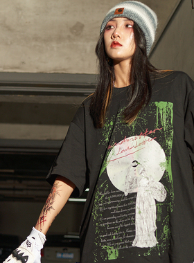 CII Inspiration瞬差-欧美街头创意#10 潮牌印花黑色T恤-天赐恩宠