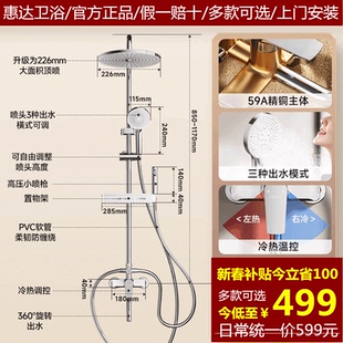 惠达卫浴淋浴花洒套装精铜主体置物花洒卫生间洗澡花洒HDY4-DW11